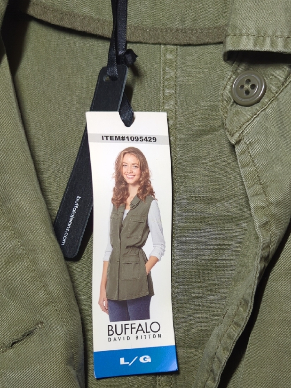 Buffalo David Bitton Olive Utility Vest - Picture 3 of 7